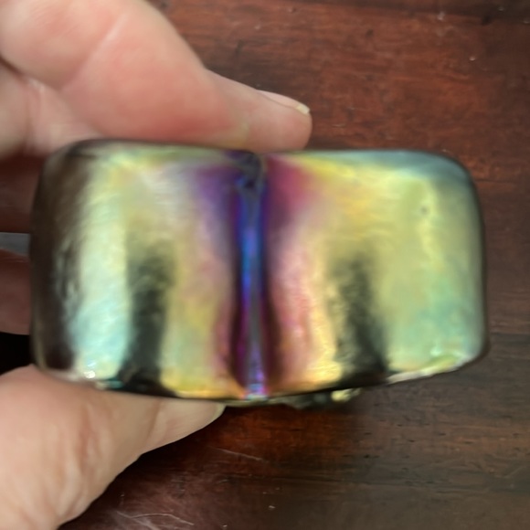 Iridescent Art Glass Angel Cupid Heart Paperweight Signed Robert Held Dated 1998 - Picture 6 of 9